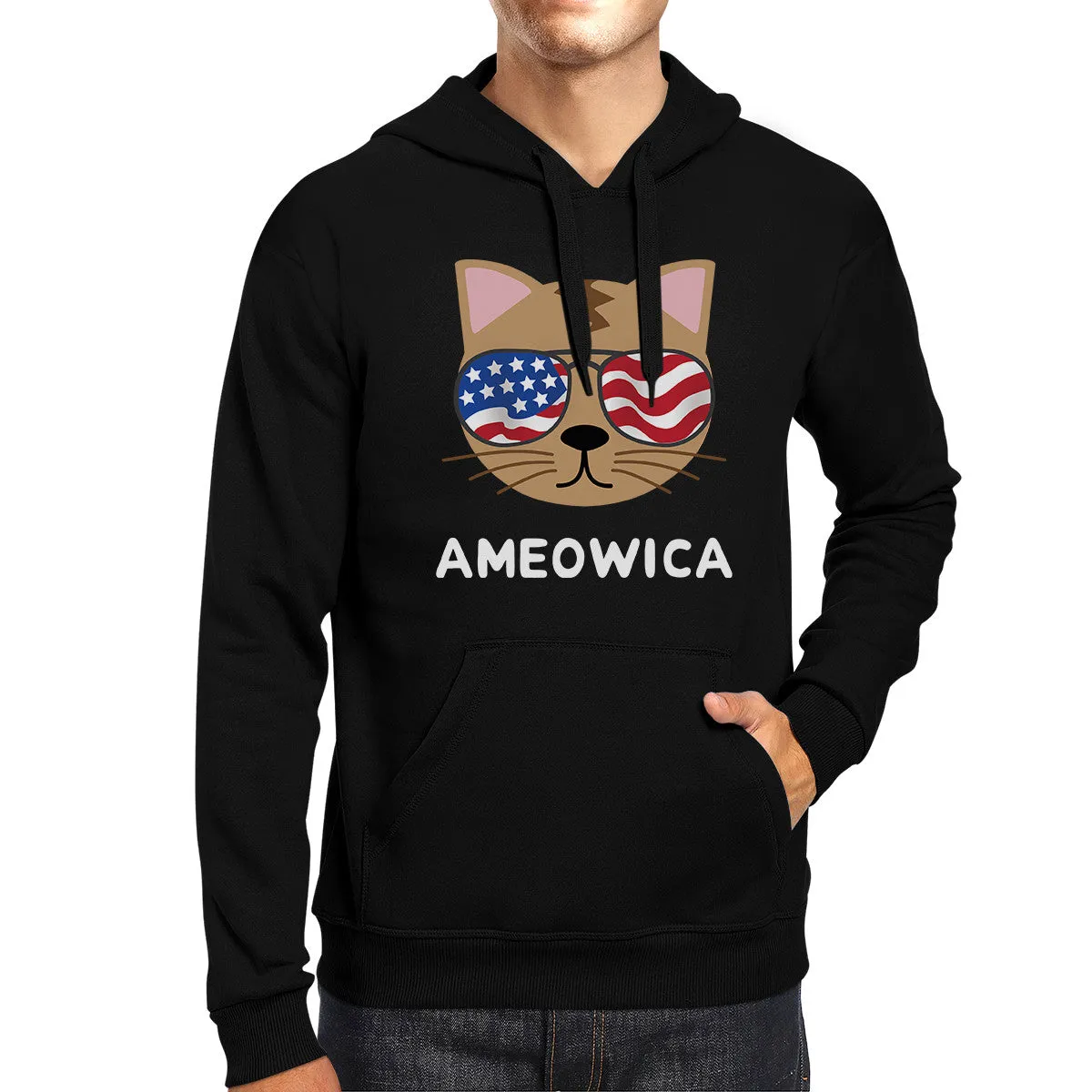 Ameowica Unisex Black Funny Design Hoodie Gift Ideas For Cat Lovers