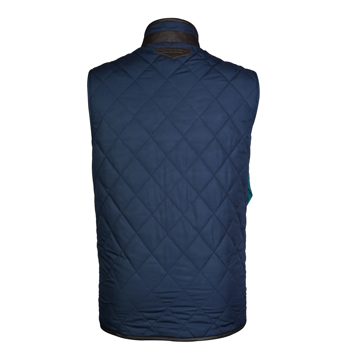 Blue Diamond Patterned Puffer Vest by Brune & Bareskin