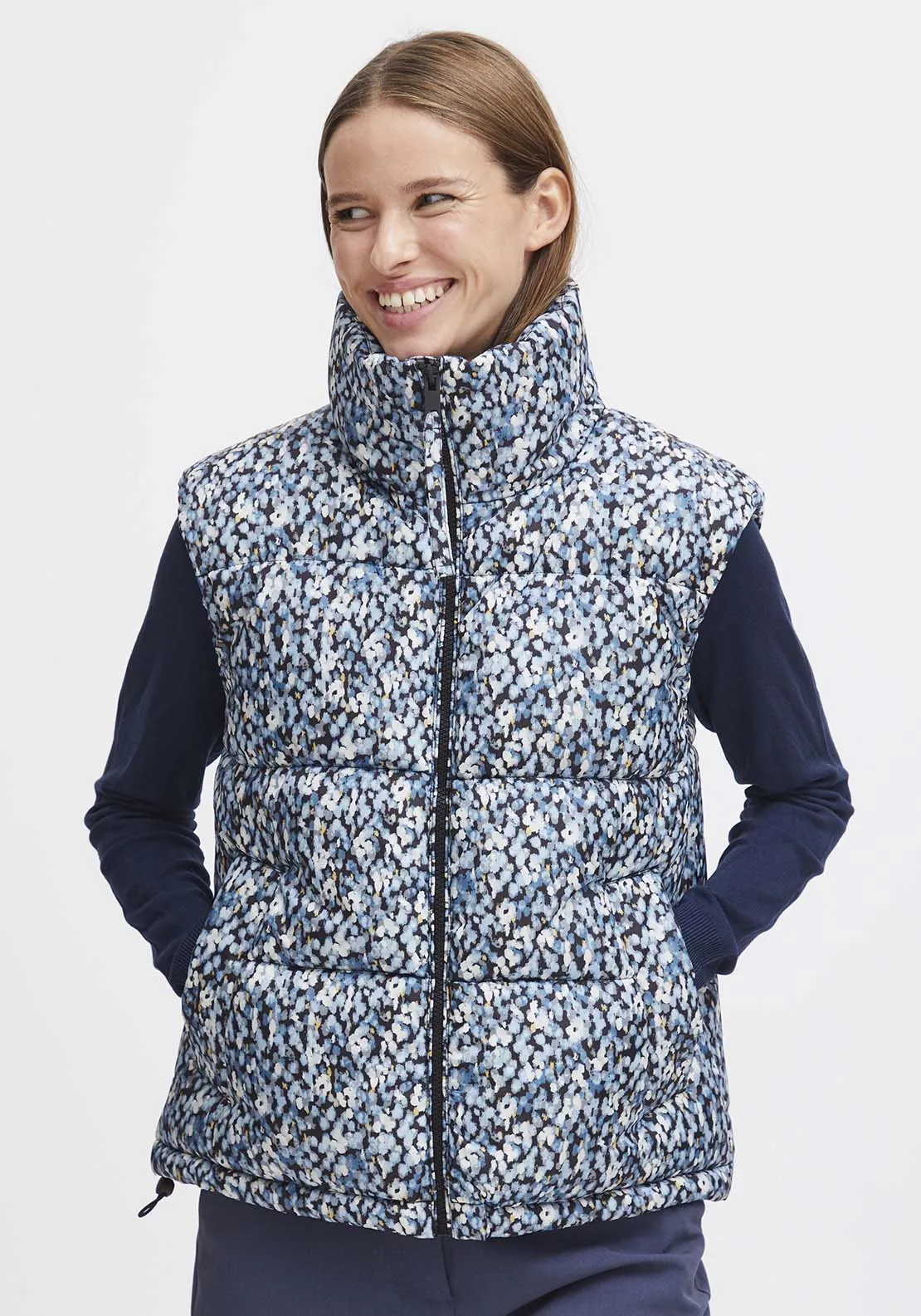 Bomilla Waistcoat - Dusty Blue Flower Mix