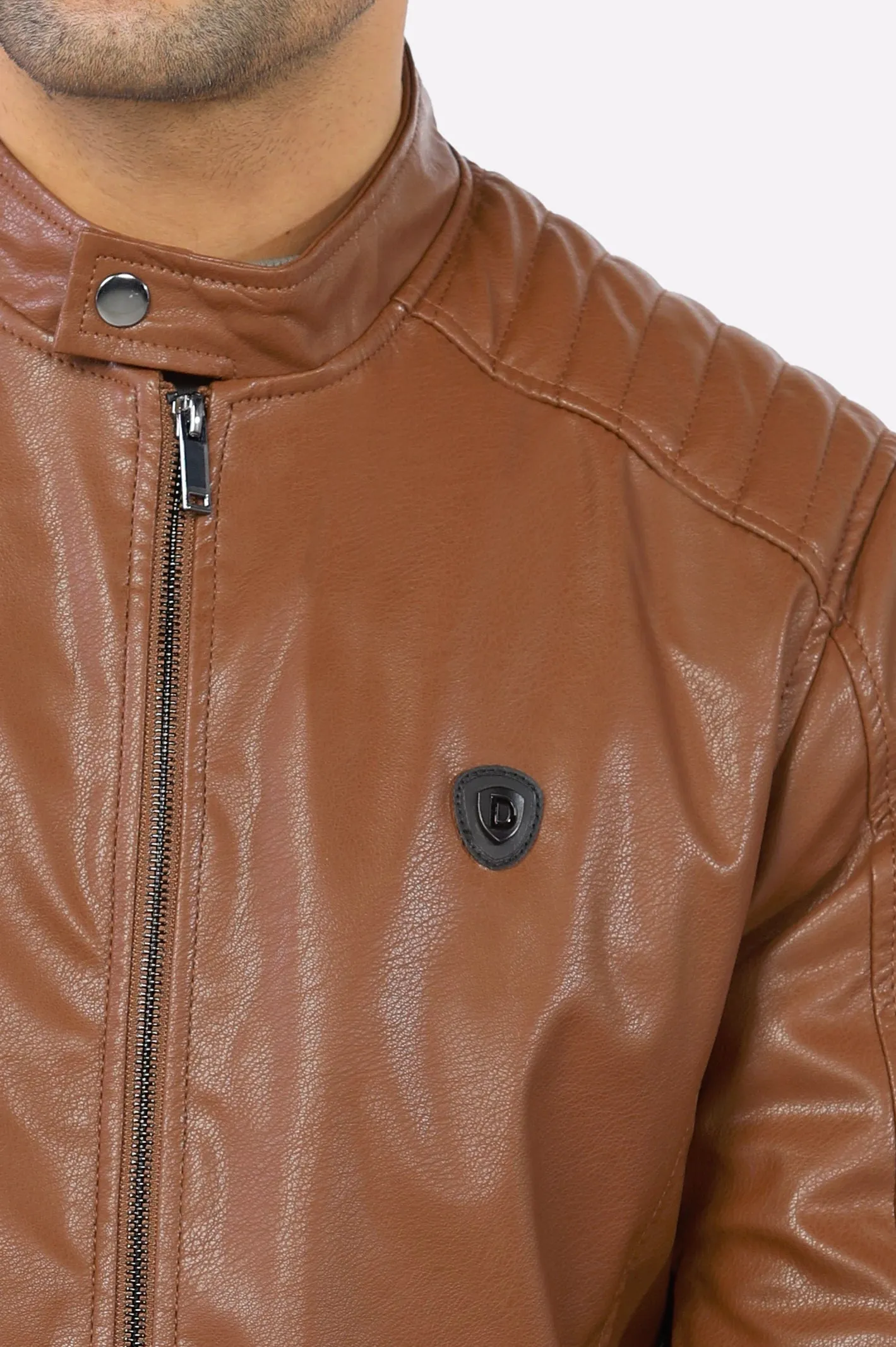 Brown Biker Leather Jacket for Mens