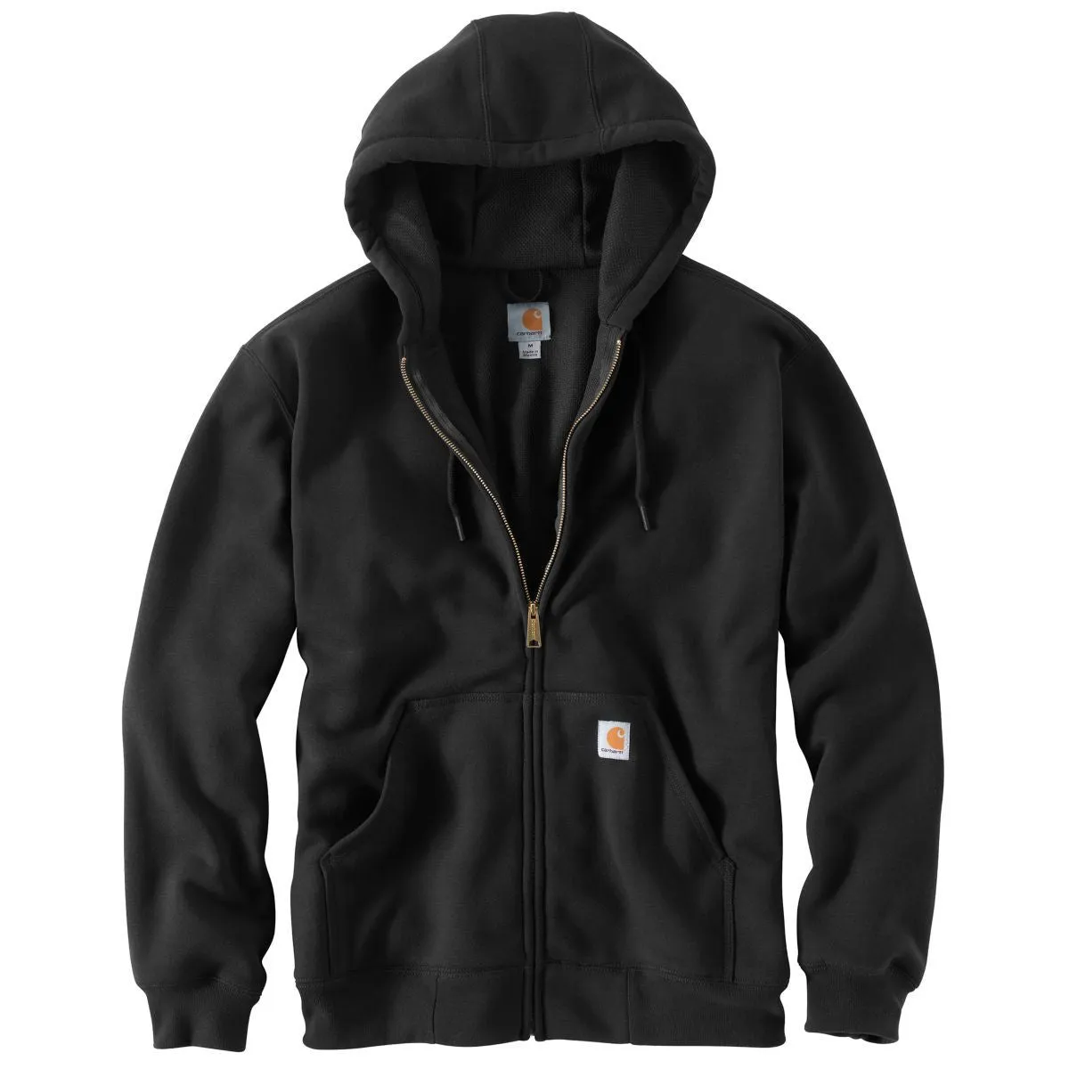 Carhartt Men's Tall Black Rutland Thermal-Lined Hooded Zip-Front Sweatshirt