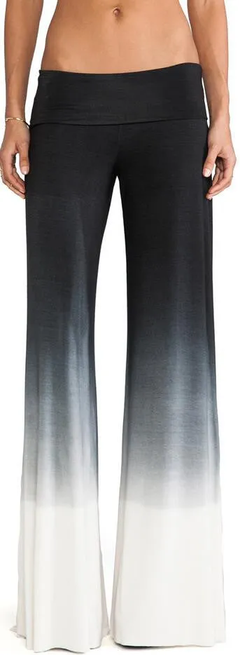 Casual Low Waist Elastic Gradient Wide Leg Pants