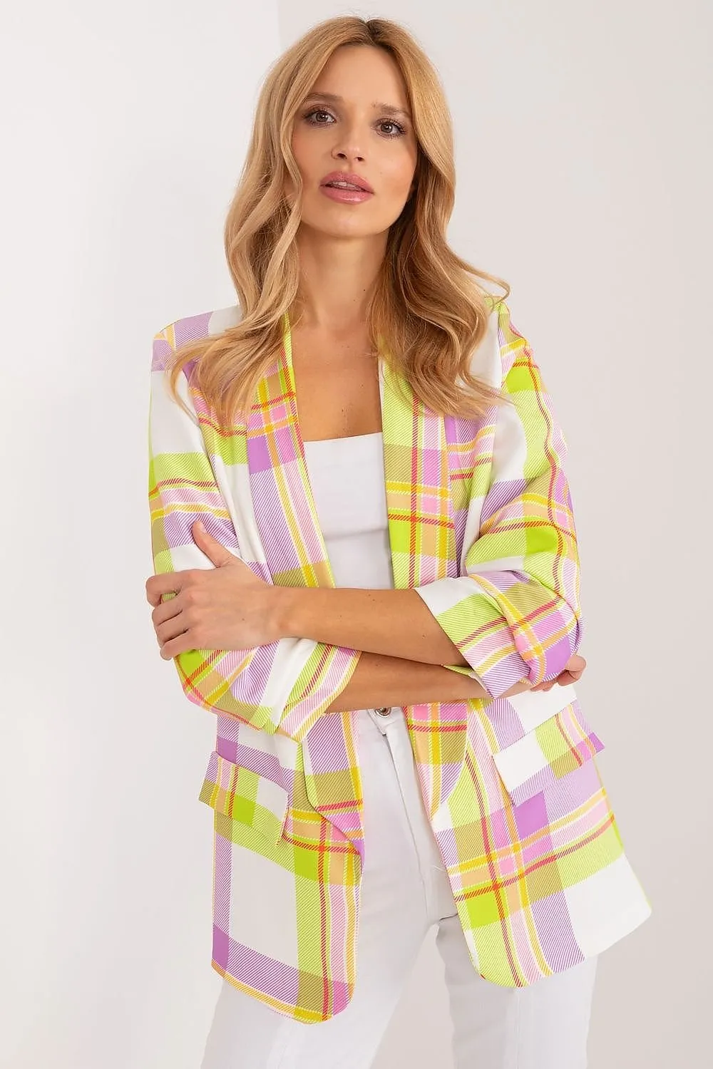 Cheerful Checkered Summer Blazer