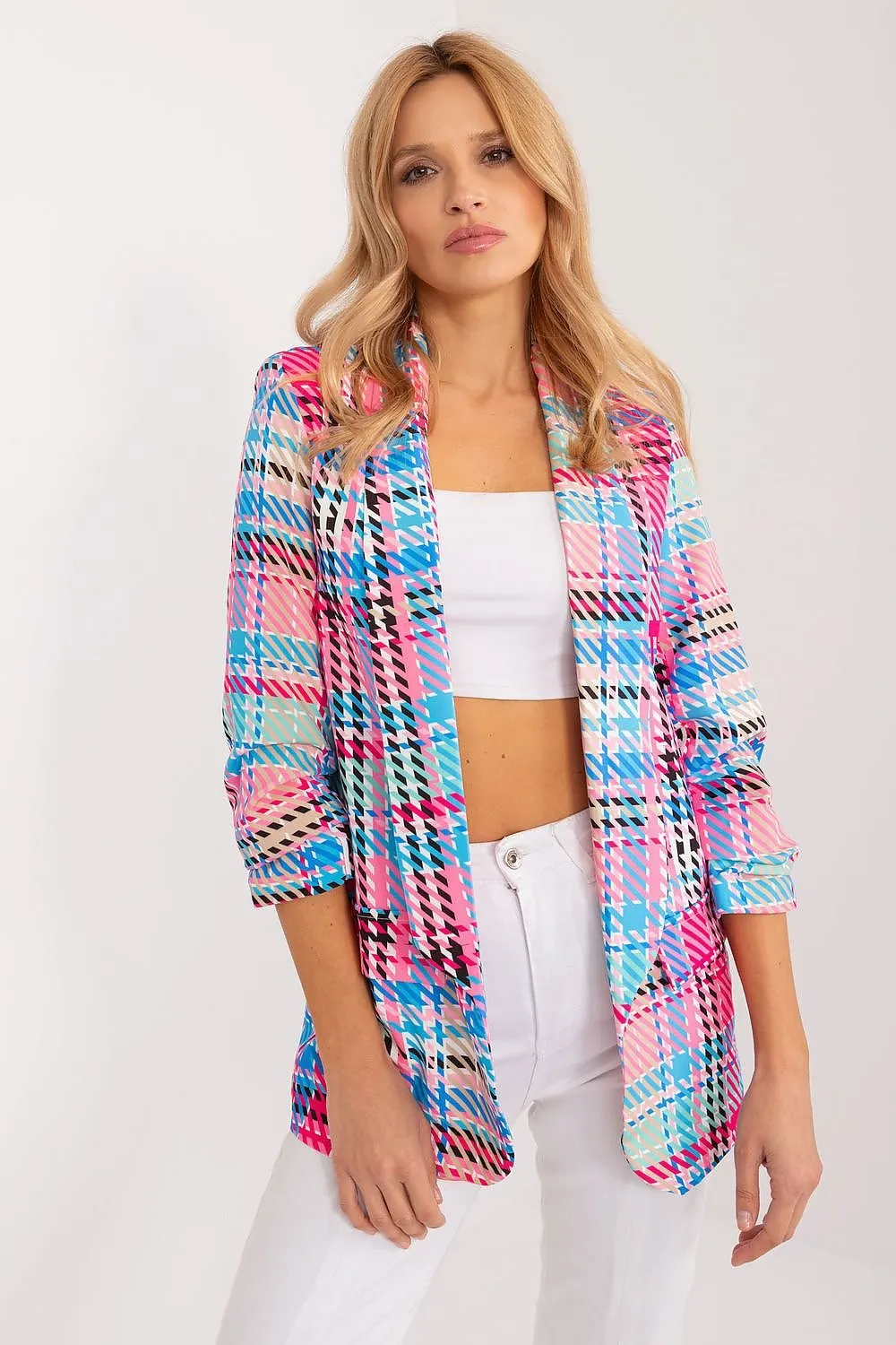 Cheerful Checkered Summer Blazer