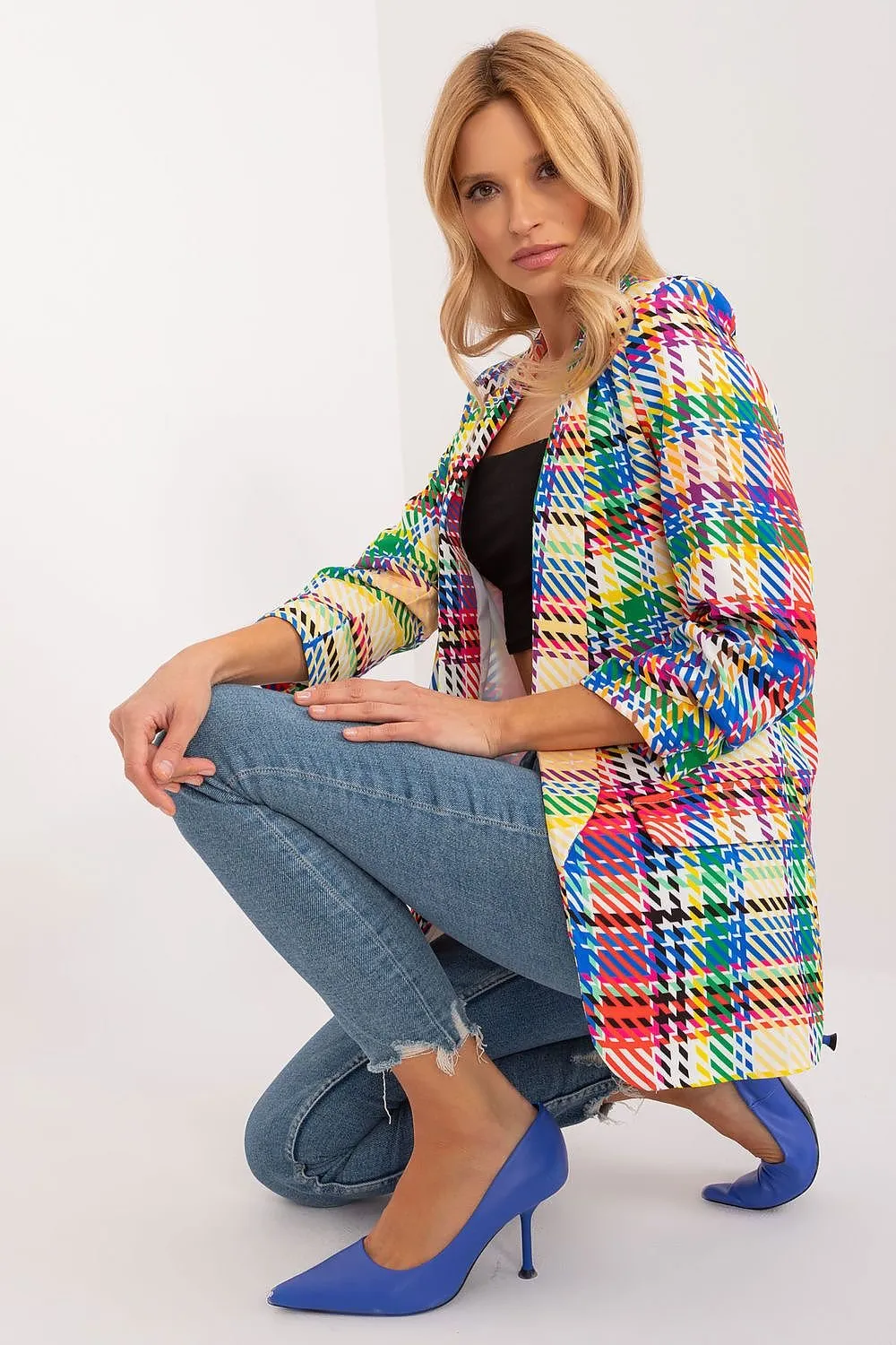 Cheerful Checkered Summer Blazer