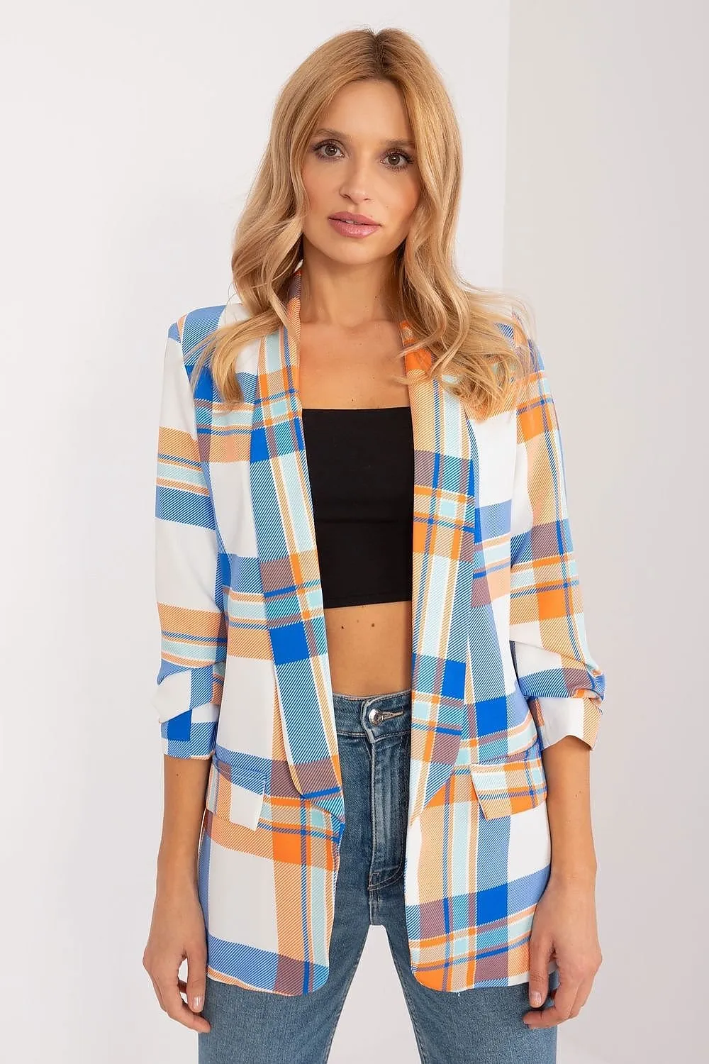 Cheerful Checkered Summer Blazer