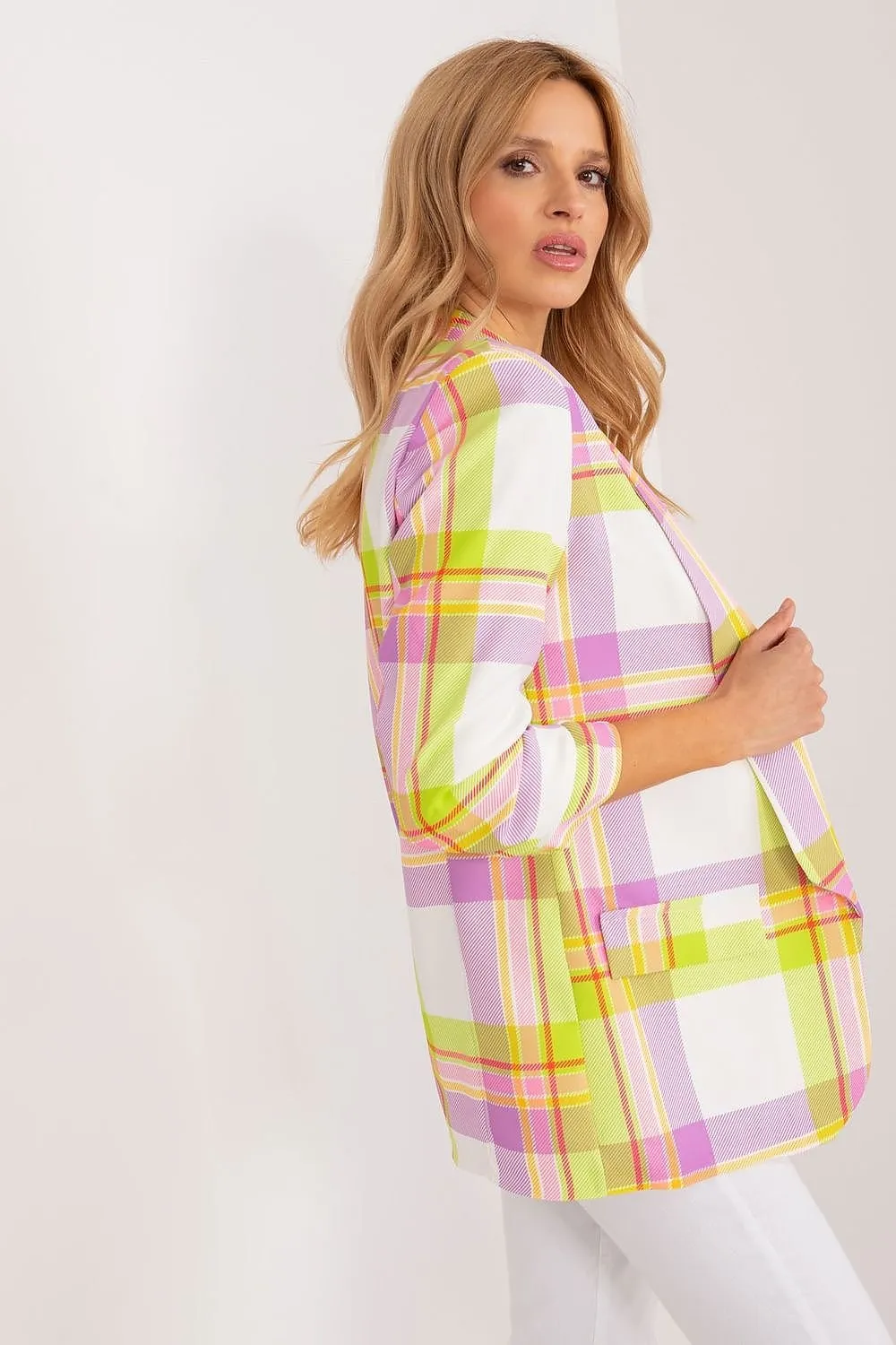 Cheerful Checkered Summer Blazer