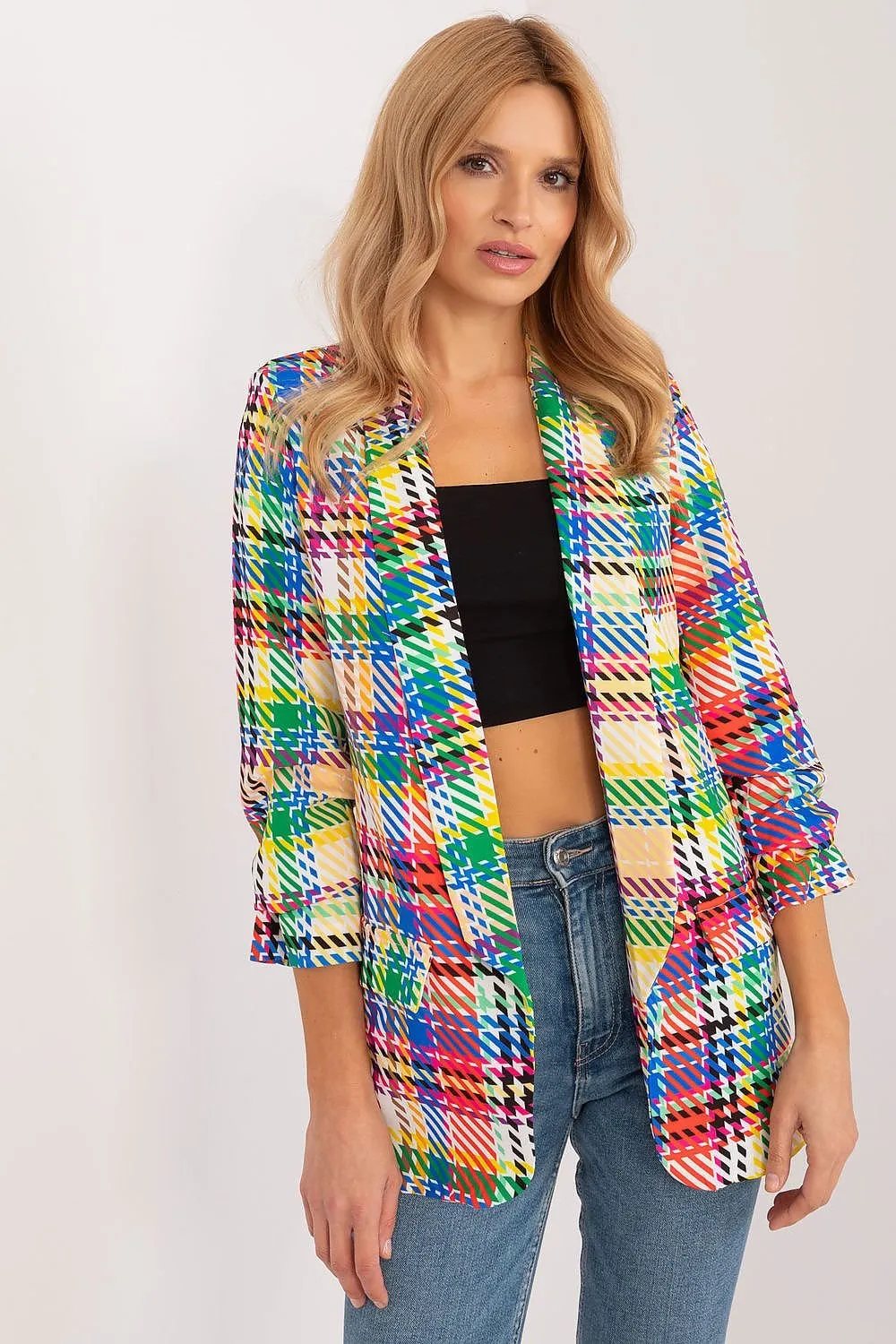 Cheerful Checkered Summer Blazer