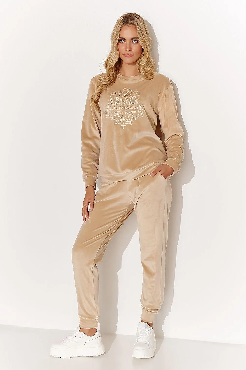 Chic Macadamia Velour Lounge Ensemble