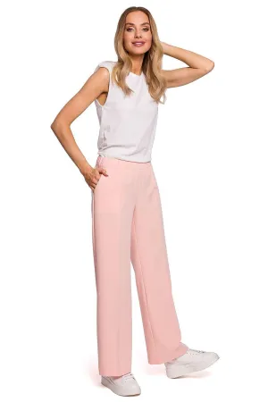 Chic Pleated Wide-Leg Trousers with Comfortable Stretch Waistband