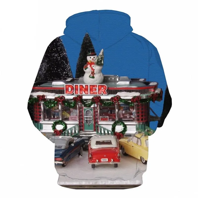 Christmas Sweatshirts men Tree 3d Printed Snowman Hoodie Print New Year Sweatshirt Printed