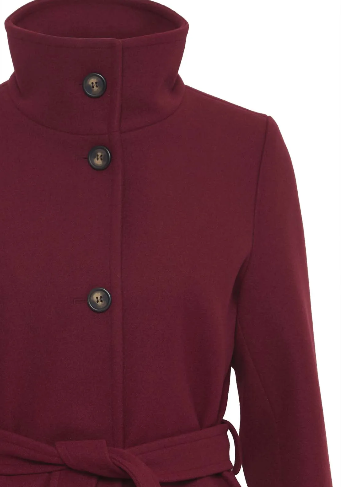 Cilia Long Sleeve Coat - Pomegranate