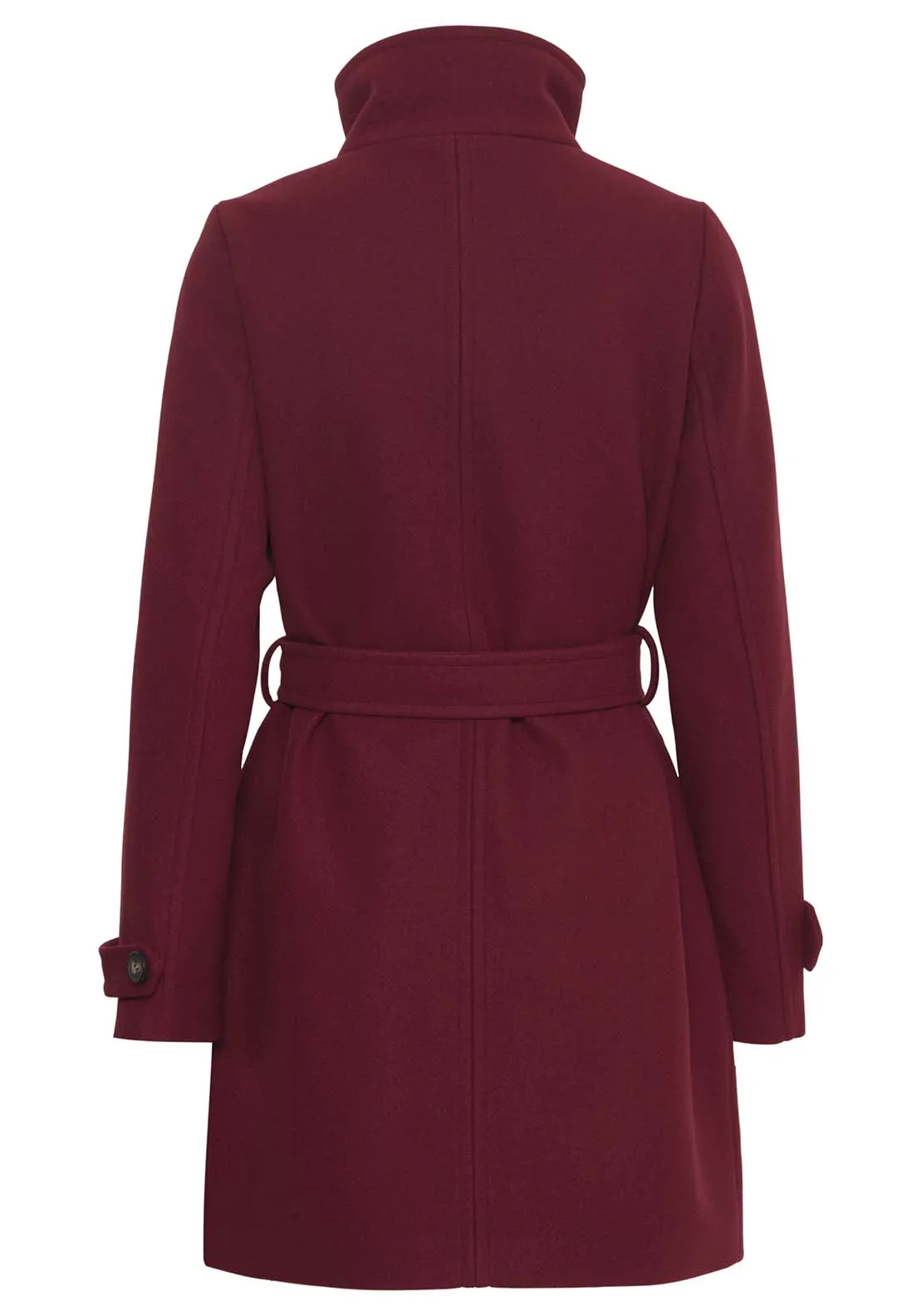 Cilia Long Sleeve Coat - Pomegranate