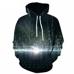 City Sweatshirts men Aurora Hooded Casual Black Hoody Anime Unisex Hip Hop