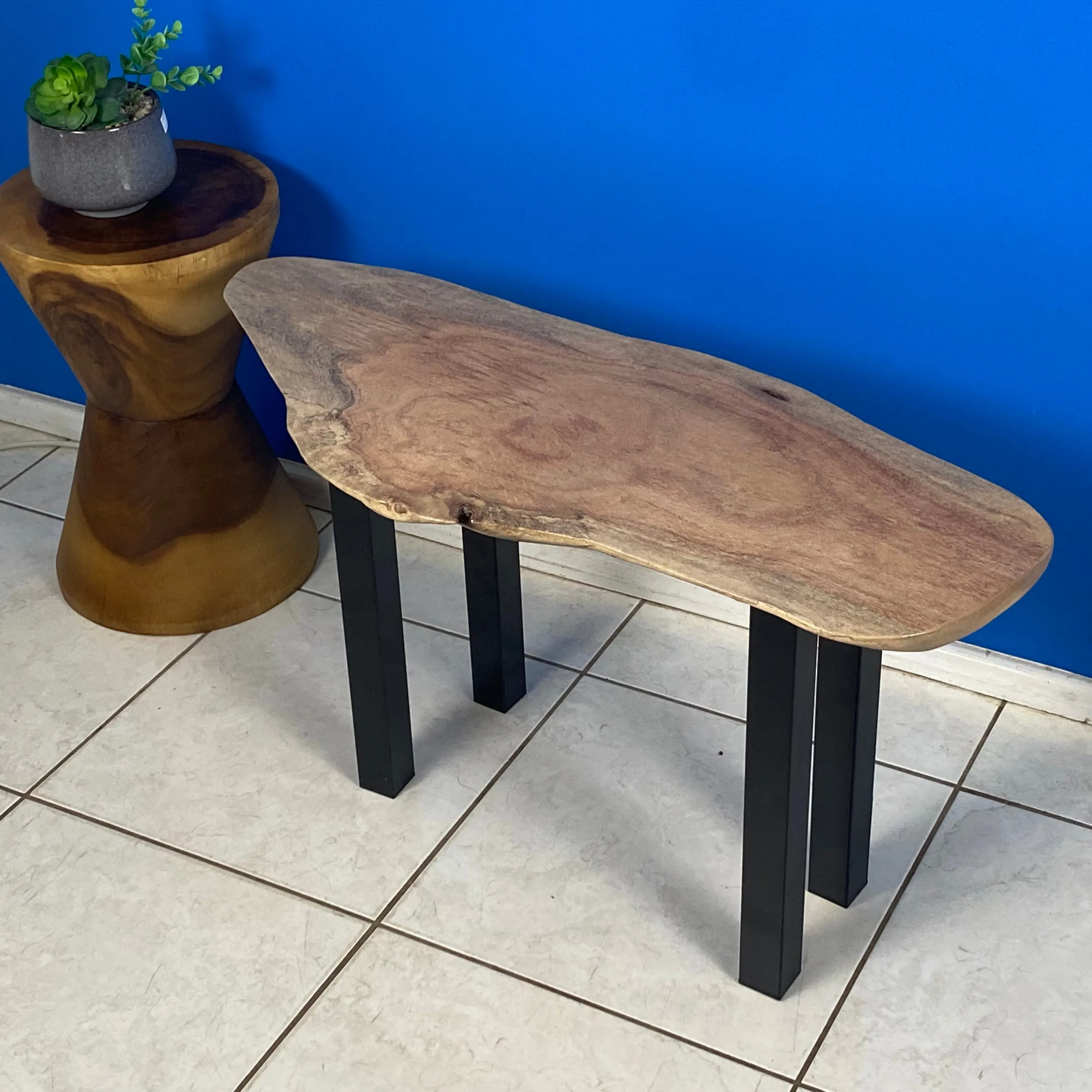 Coffee side table Silky Oak handmade with legs-Australian made.