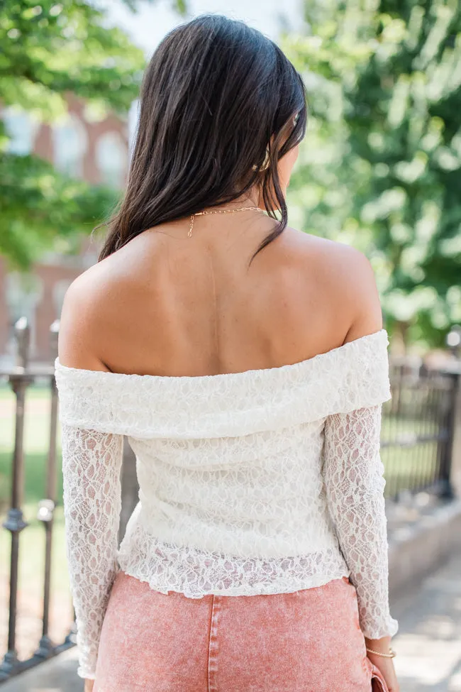 Fresh Starts Cream Off The Shoulder Lace Blouse FINAL SALE