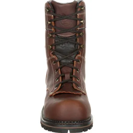 Georgia Men's 9" AMP LT Logger Composite Toe Waterproof Work Boot - Brown GB00236