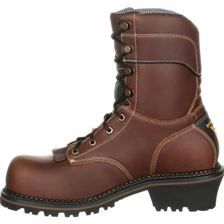 Georgia Men's 9" AMP LT Logger Composite Toe Waterproof Work Boot - Brown GB00236