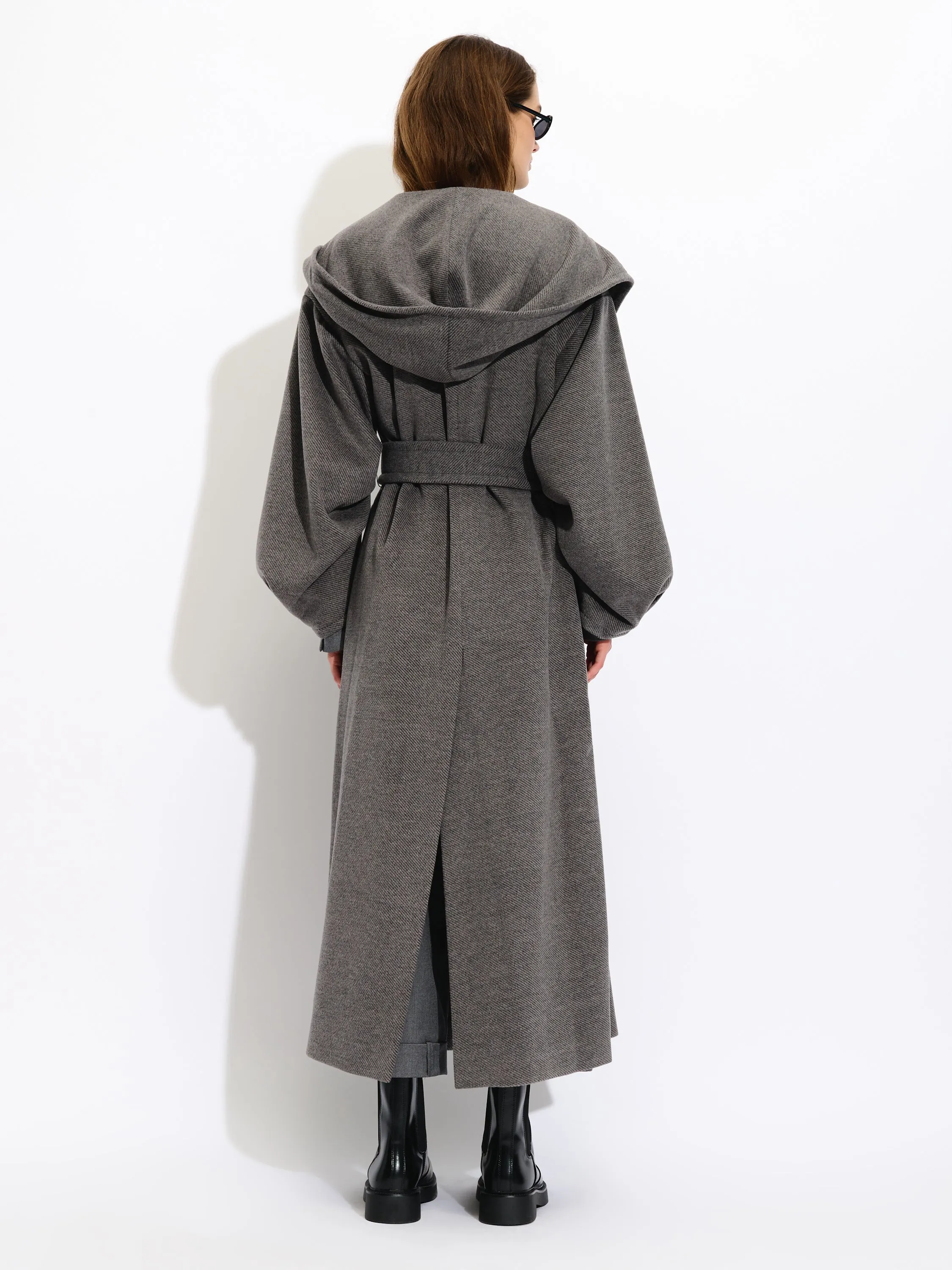 Herringbone Belted Coat