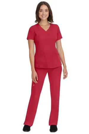 HH Works Women's Scrub Set Monica Top & Tall Rebecca Pant | Red