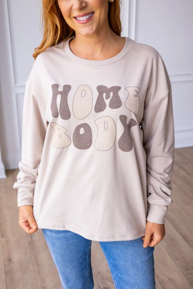 Home Body on Cream Crewneck Sweatshirt