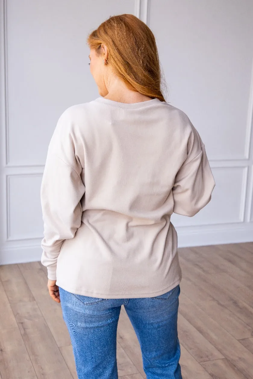 Home Body on Cream Crewneck Sweatshirt