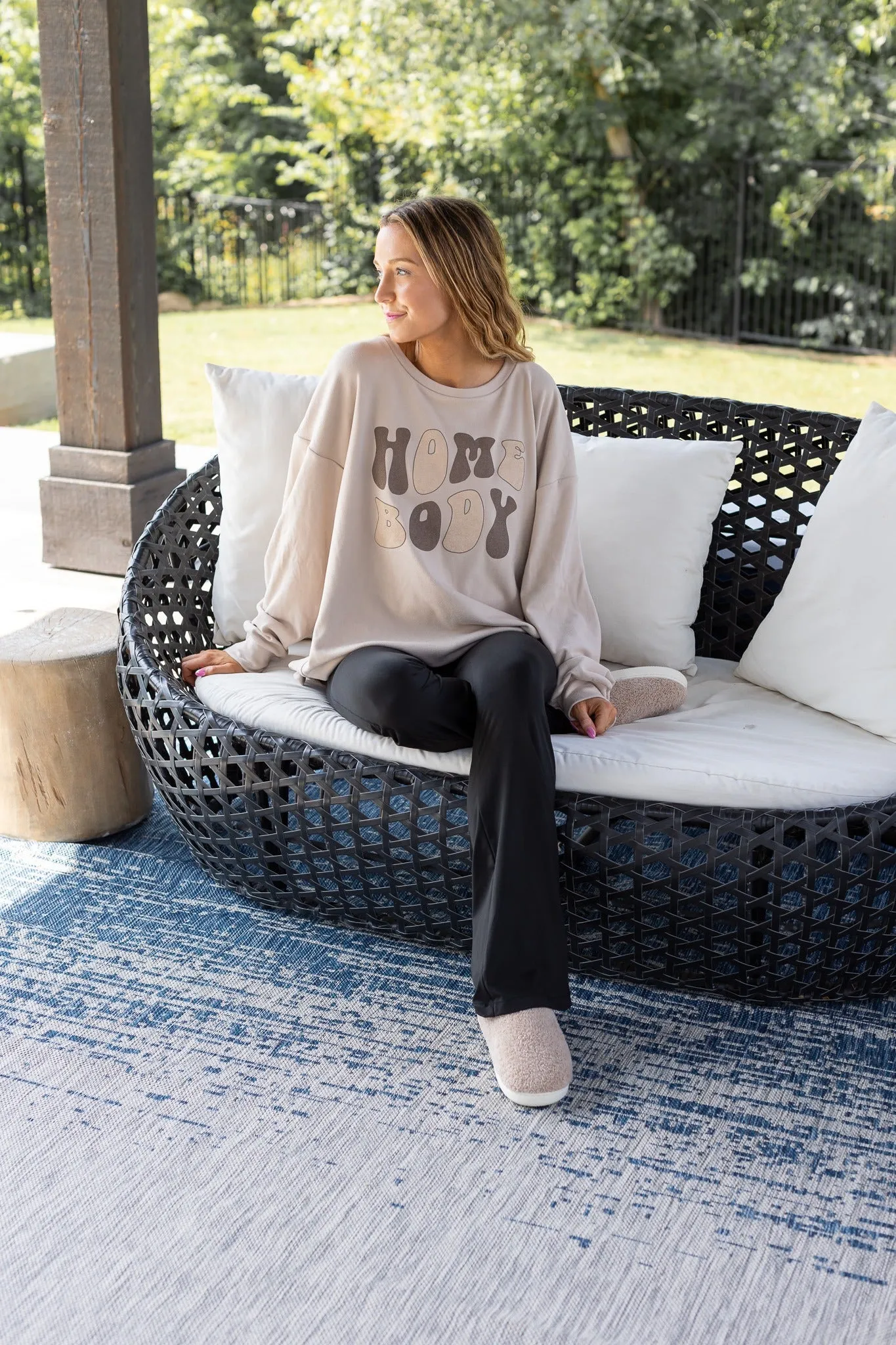 Home Body on Cream Crewneck Sweatshirt