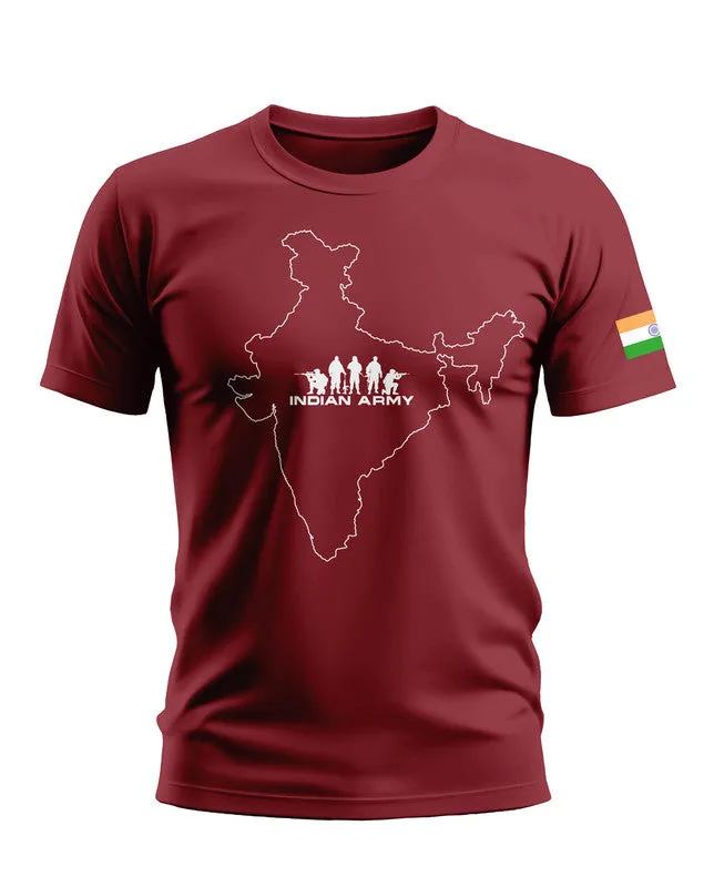 India Map Army Style Soft Cotton T-shirt