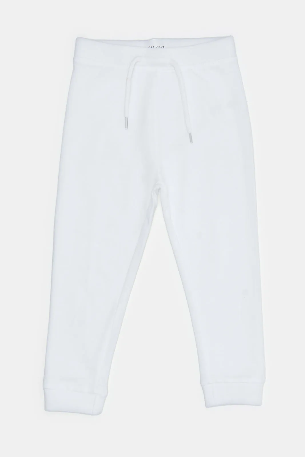 Infant Boys White Mélange Plain Active Pants