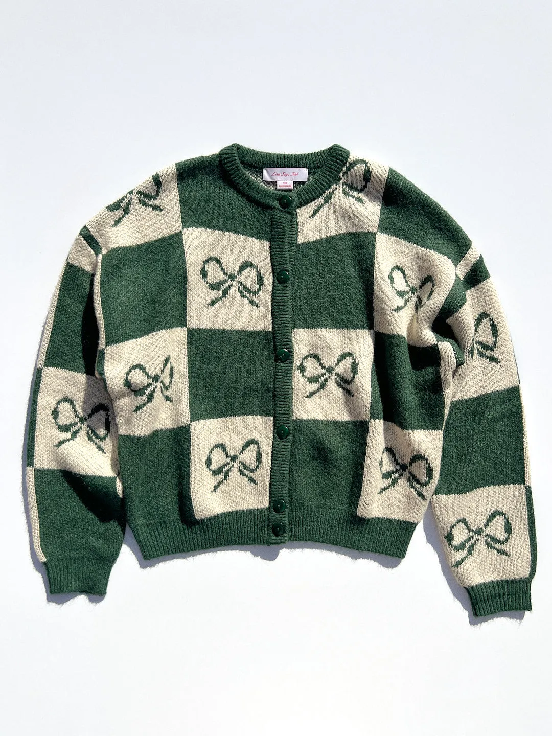 Lauda Cardi - Emerald Bow Check