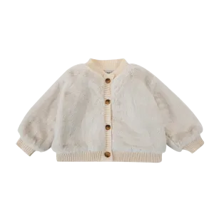 Manita Cardigan | Off White Teddy