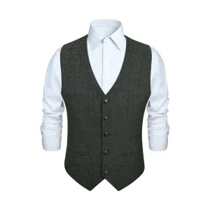 Men's Herringbone Tweed Vest - DRAK GREY