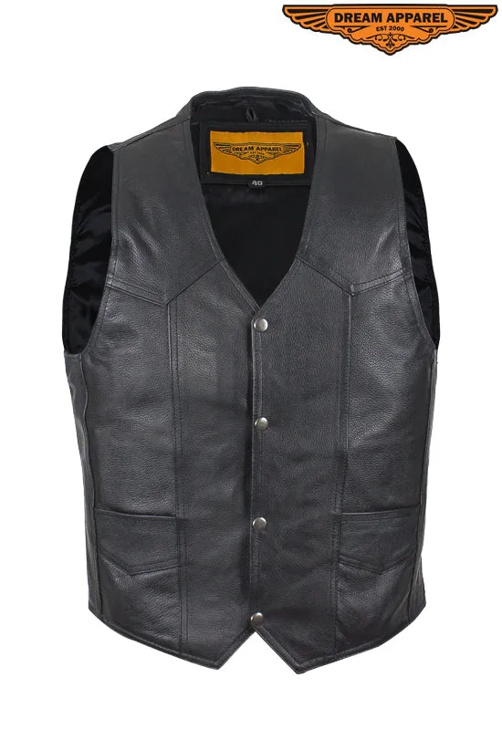 Mens Plain Cowhide Leather Vest