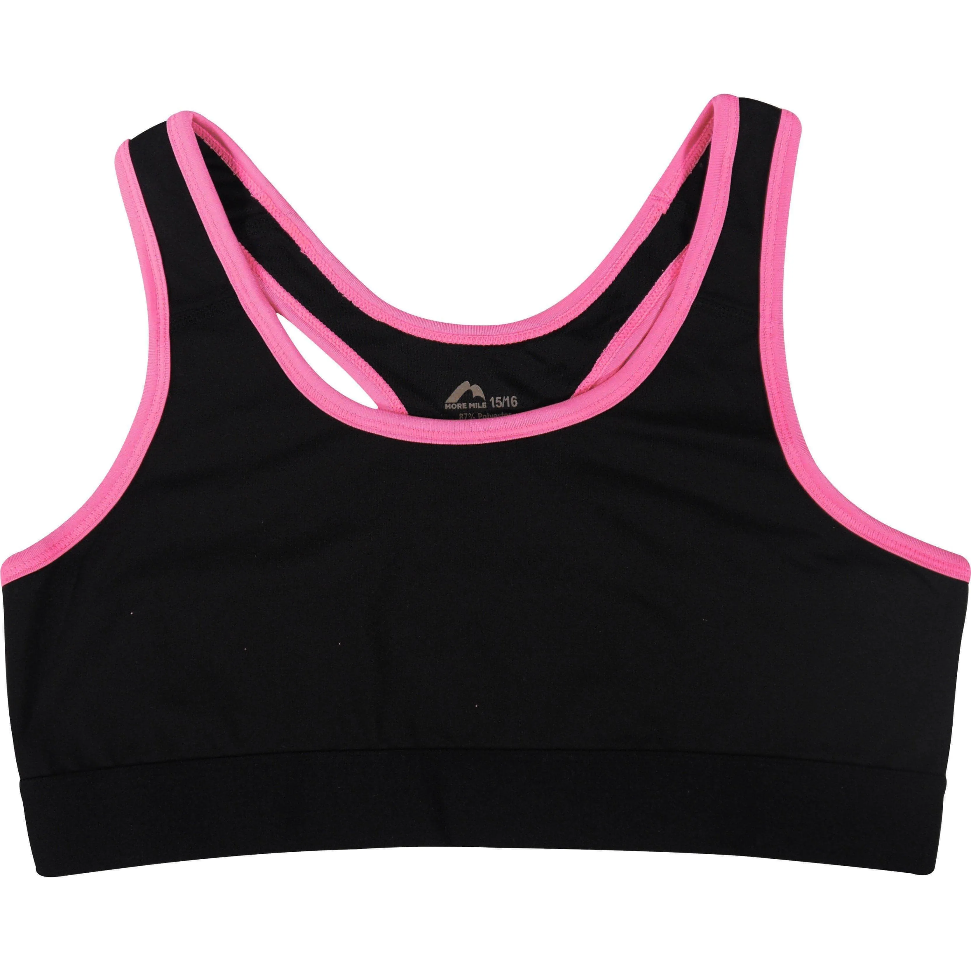 More Mile Girls Running Crop Top - Black