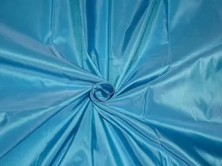 Pure SILK TAFFETA FABRIC Fresh Water Lake Blue color