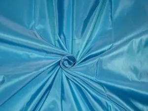 Pure SILK TAFFETA FABRIC Fresh Water Lake Blue color