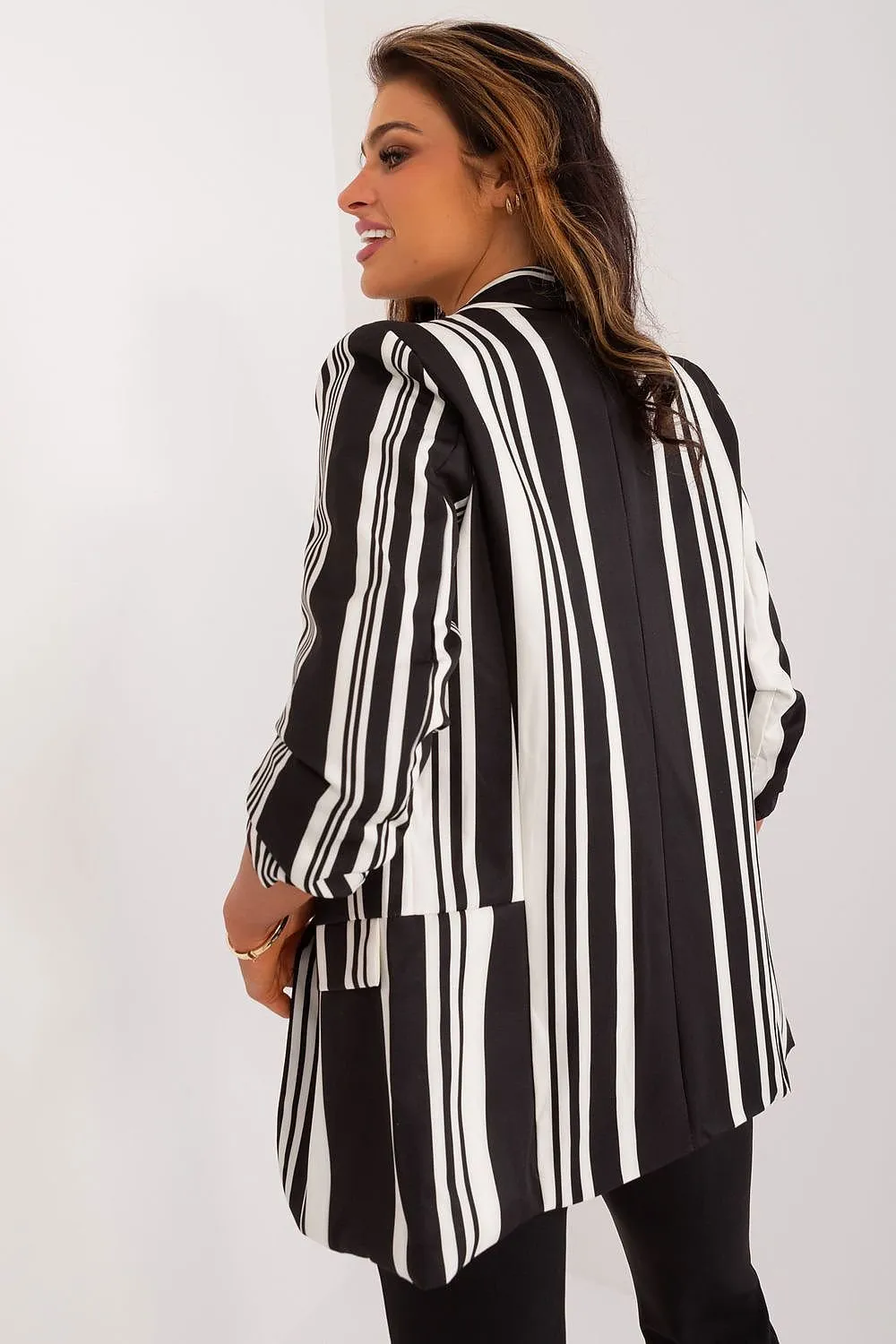 Relaxed Stripe 3/4 Sleeve Jacket