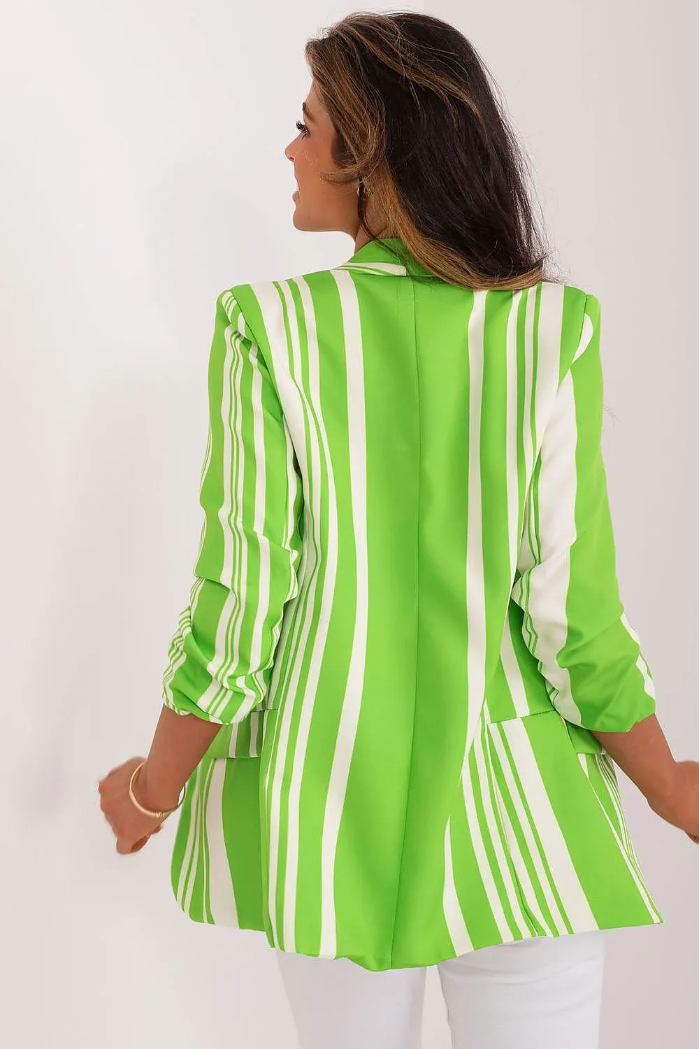 Relaxed Stripe 3/4 Sleeve Jacket