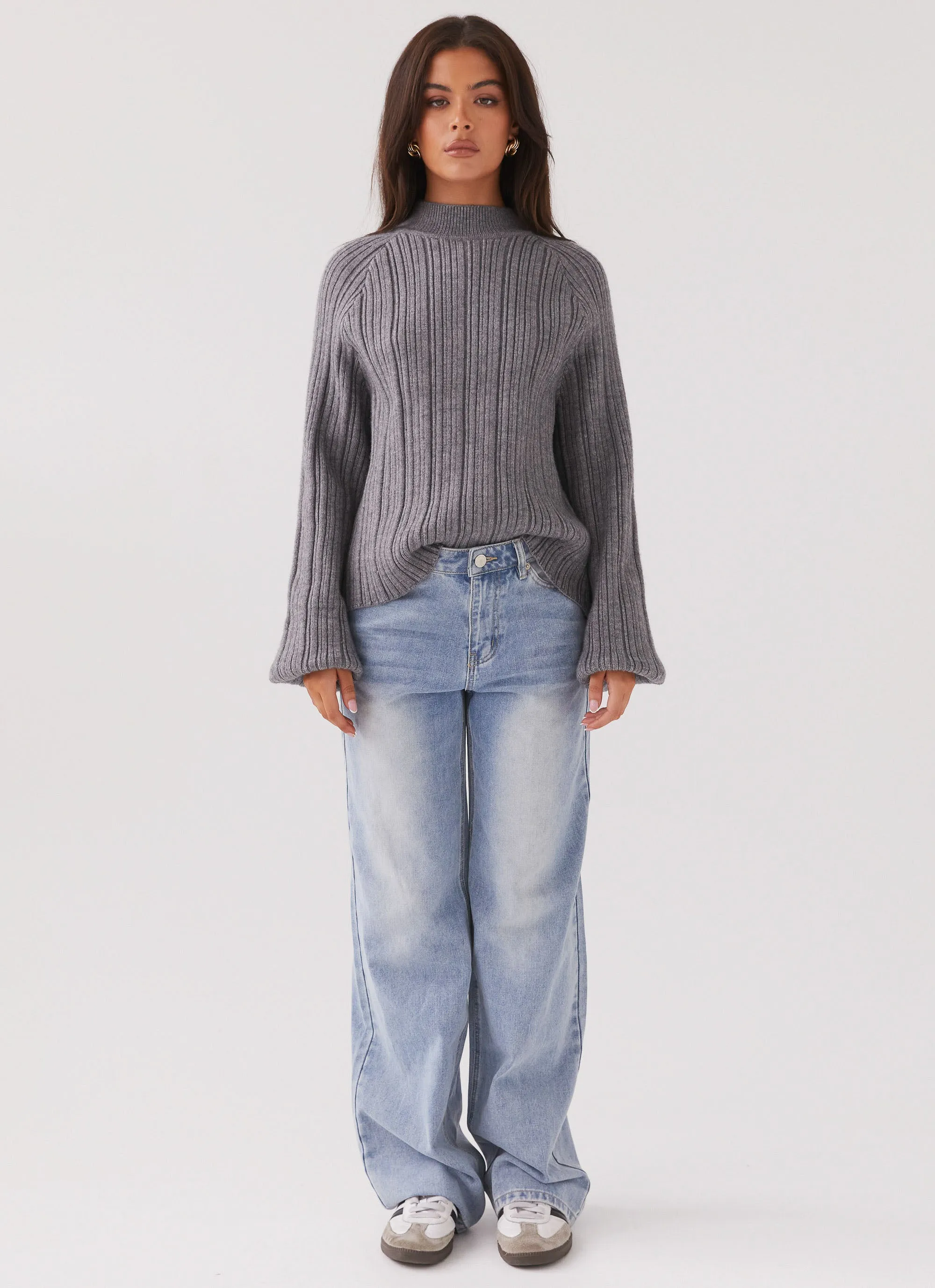 Riley Knit Sweater - Storm Grey