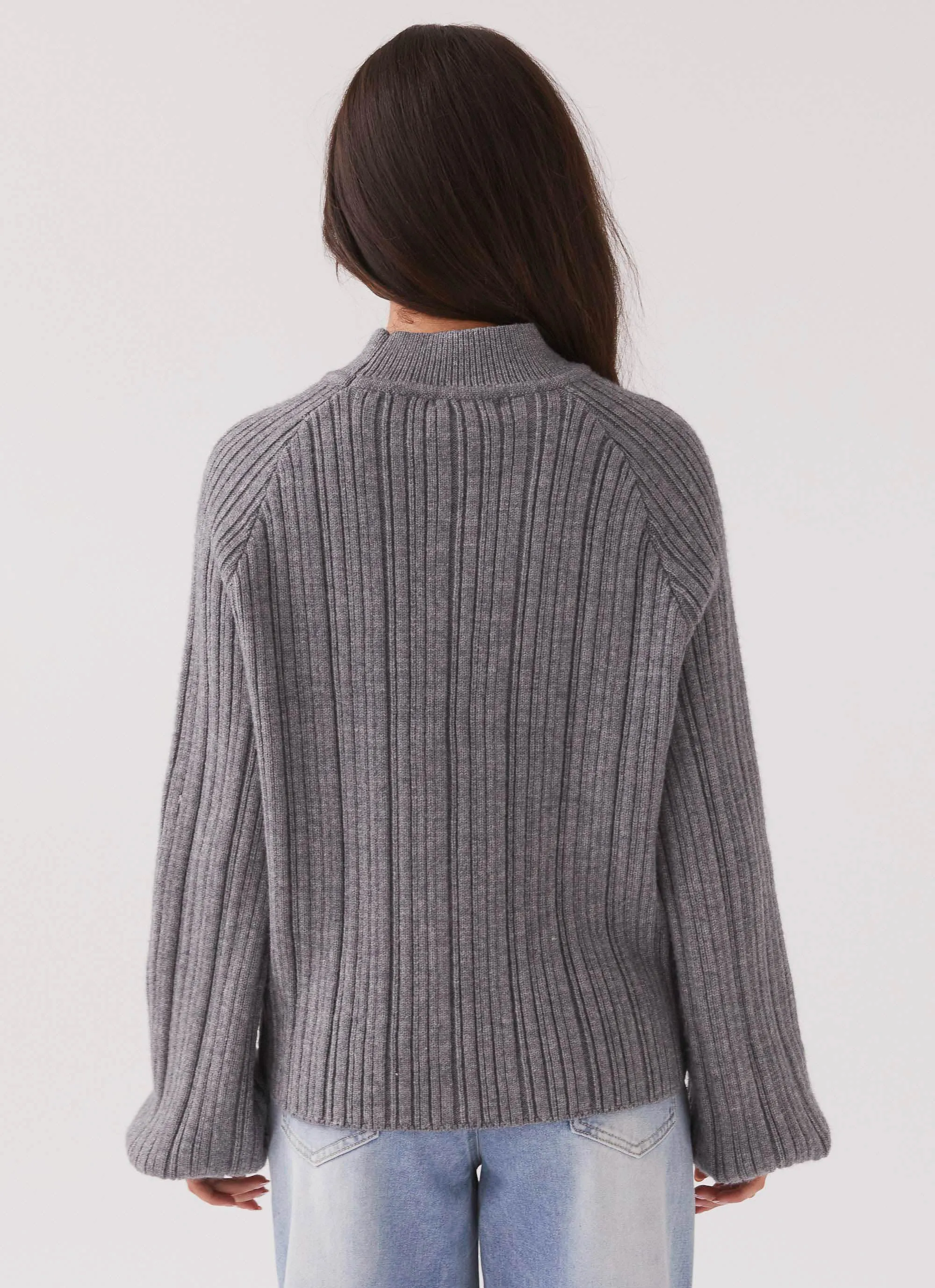 Riley Knit Sweater - Storm Grey