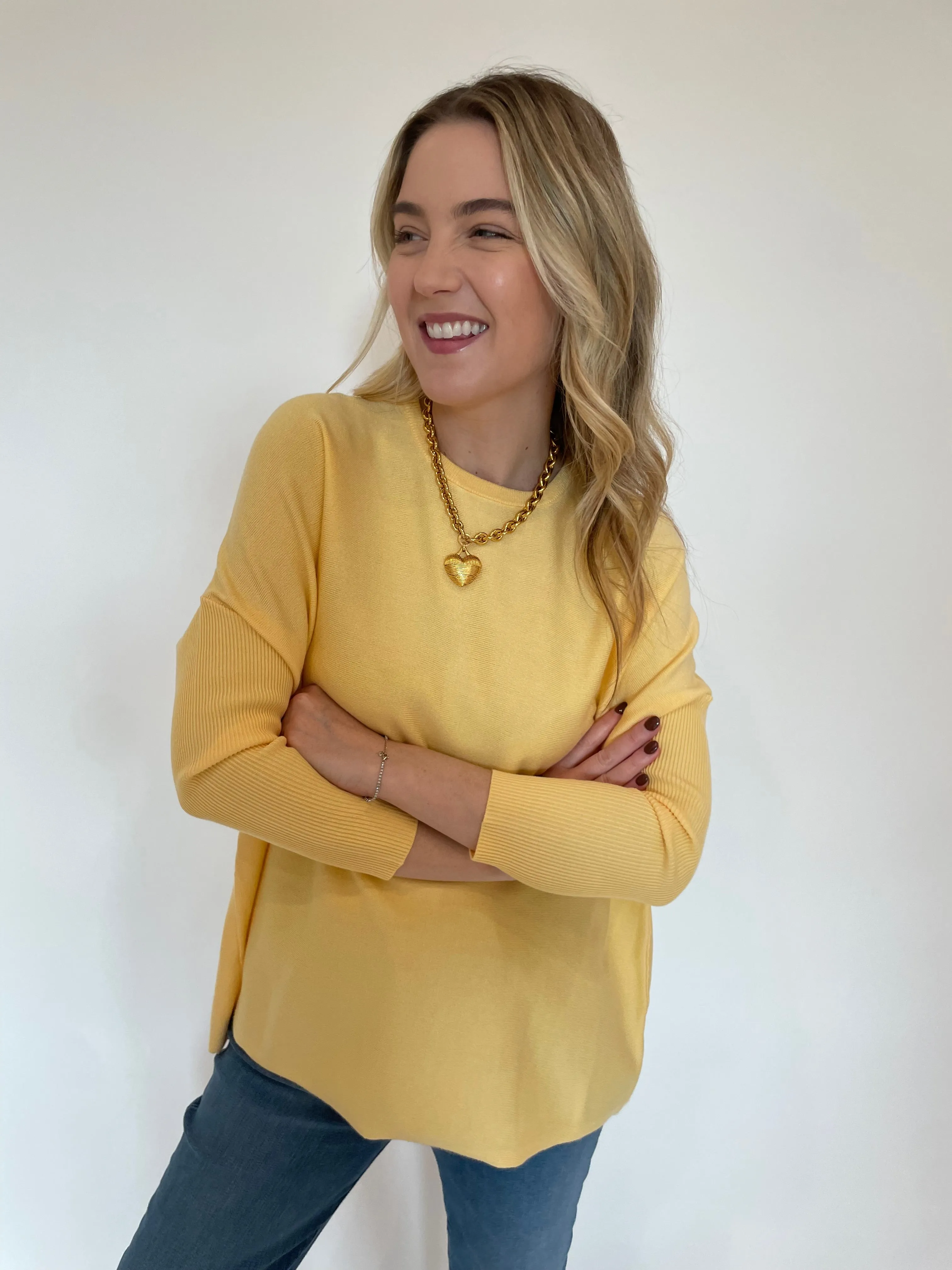 Sabrina Boxy Sweater - Pale Yellow