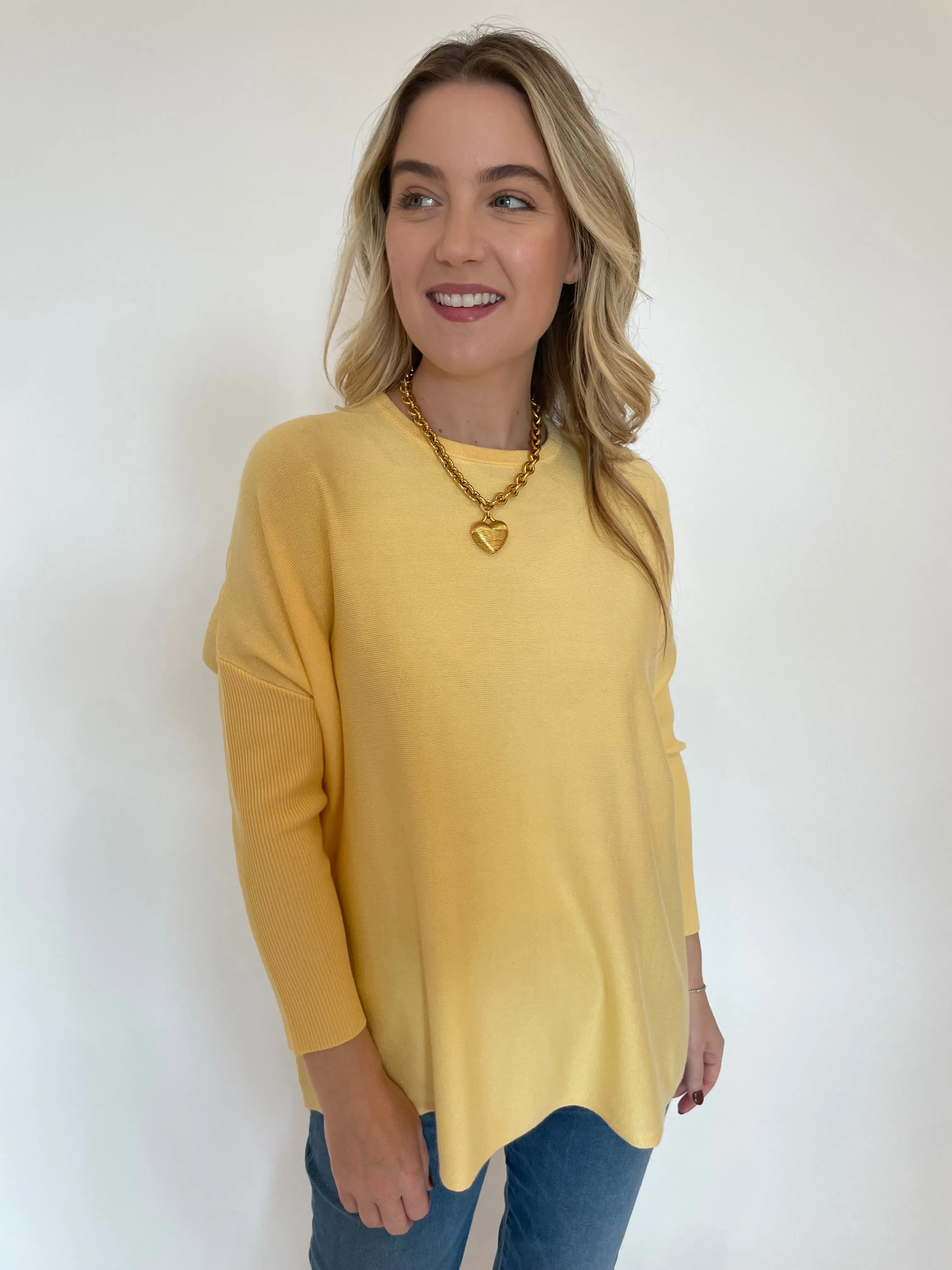 Sabrina Boxy Sweater - Pale Yellow