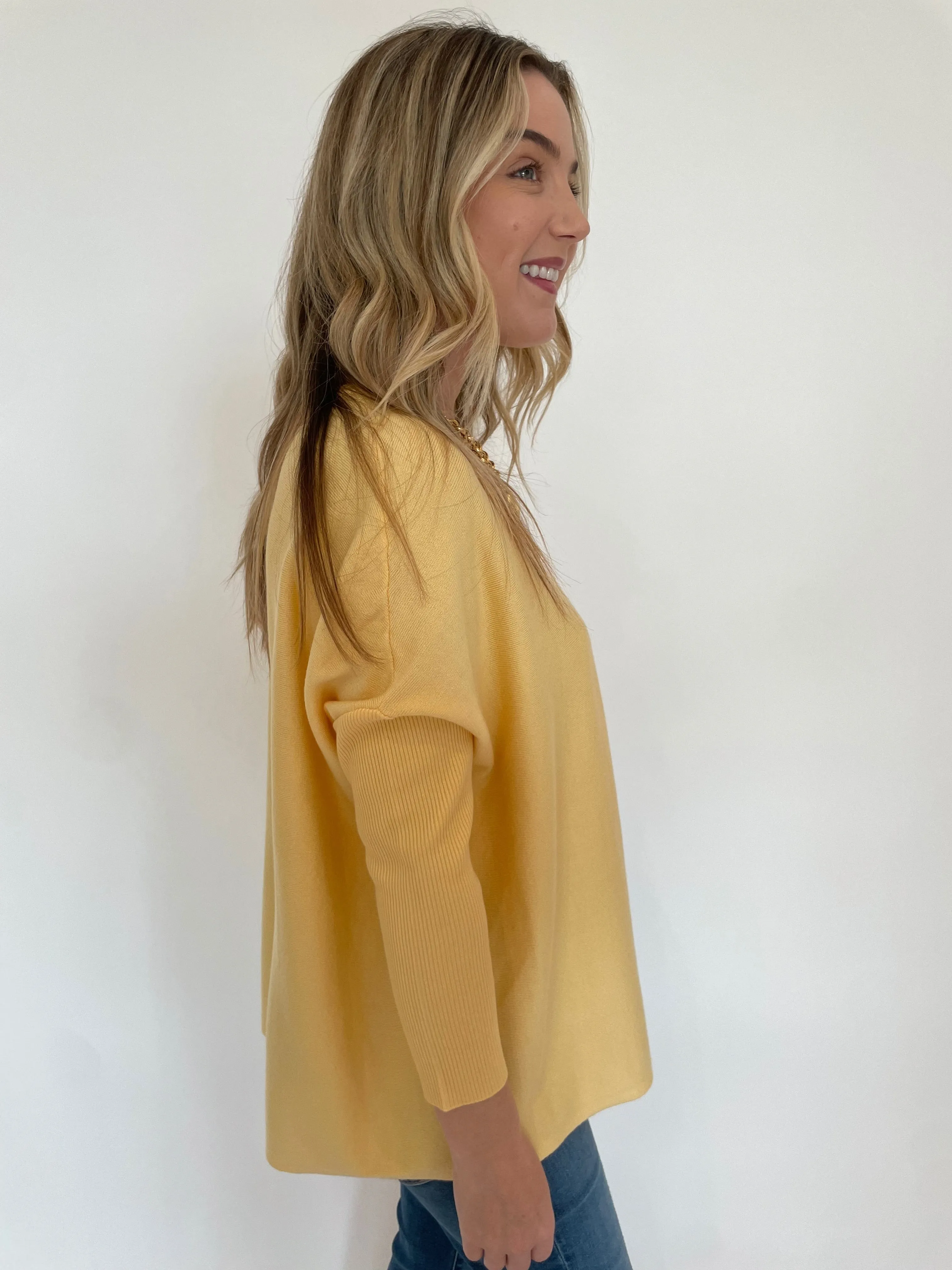 Sabrina Boxy Sweater - Pale Yellow