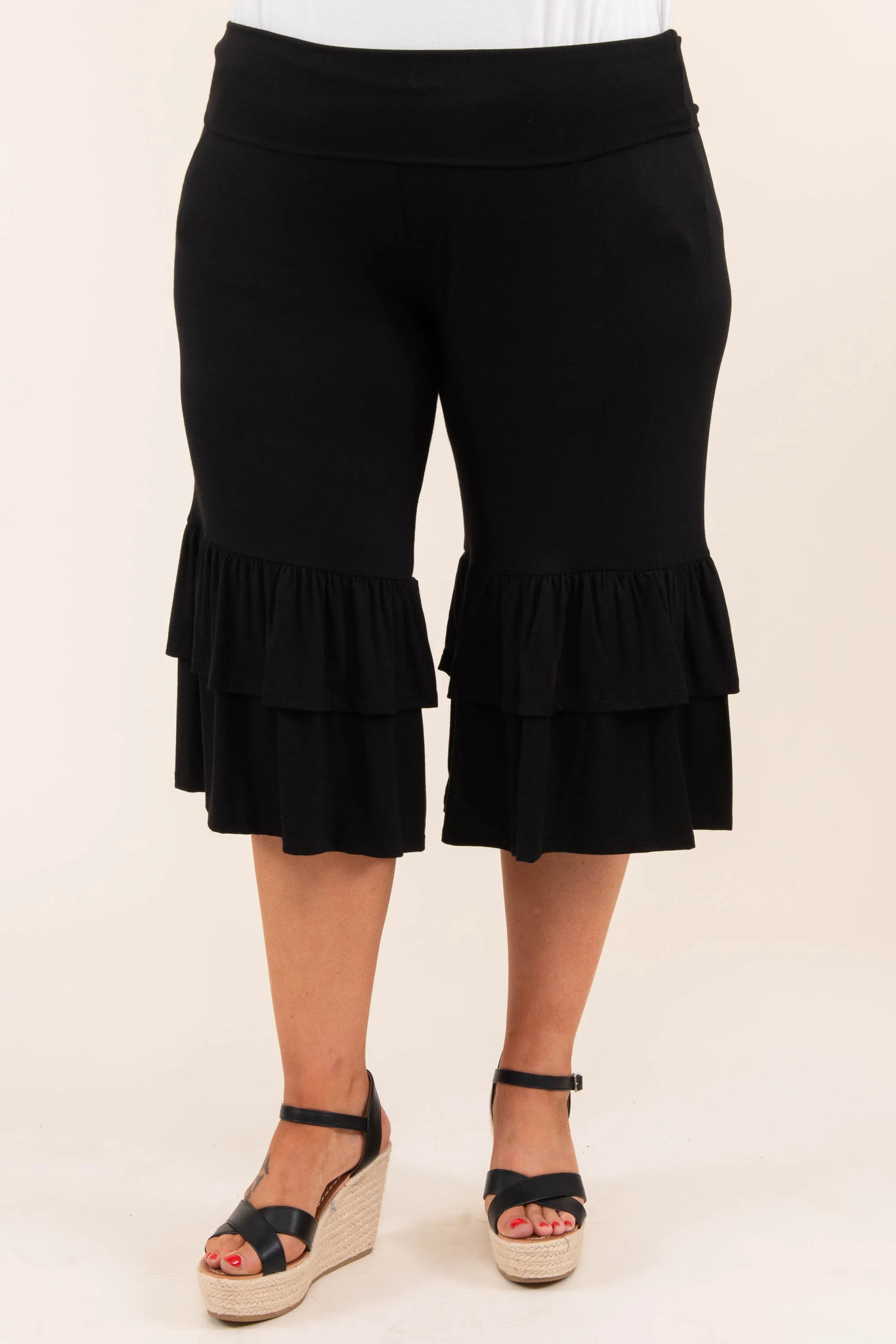 Sass And Flare Capris, Black