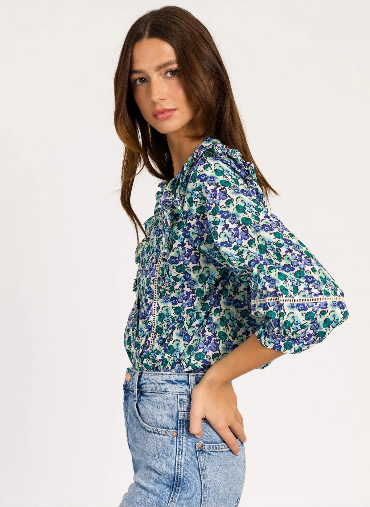 Solena Cotton Blouse: Mint