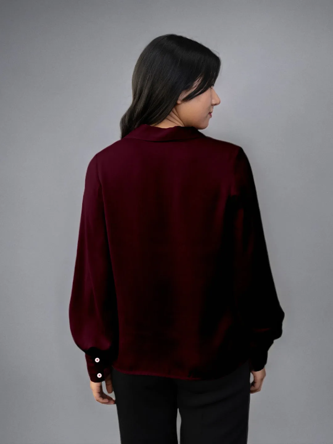 Solid Cranberry Regular Shirt