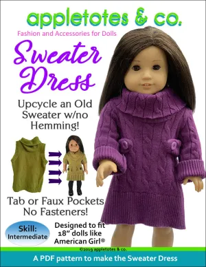 Sweater Dress Sewing Pattern for 18" Dolls