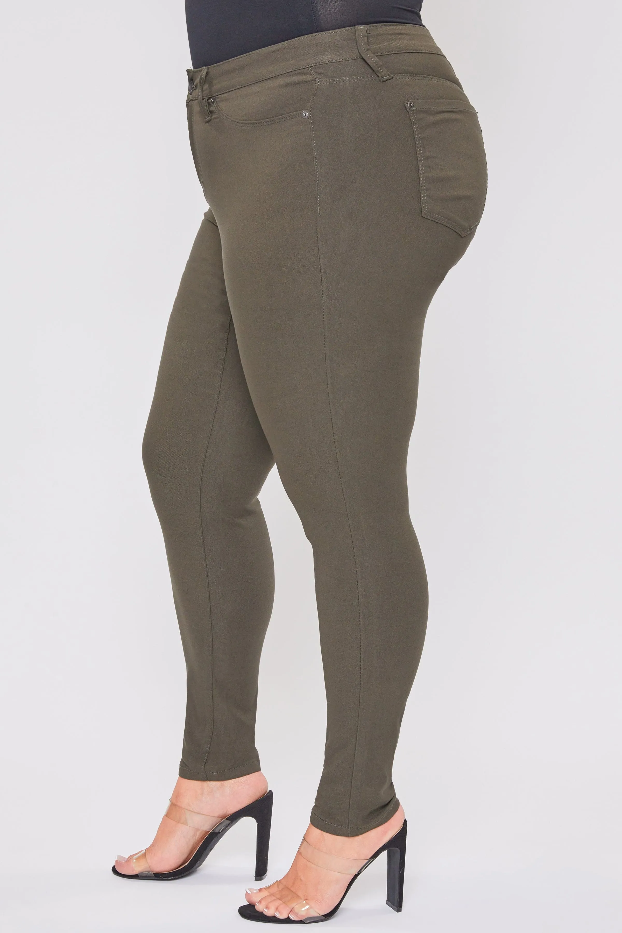 Women's Plus Size Hyperstretch Skinny Jeans, Dark Olive