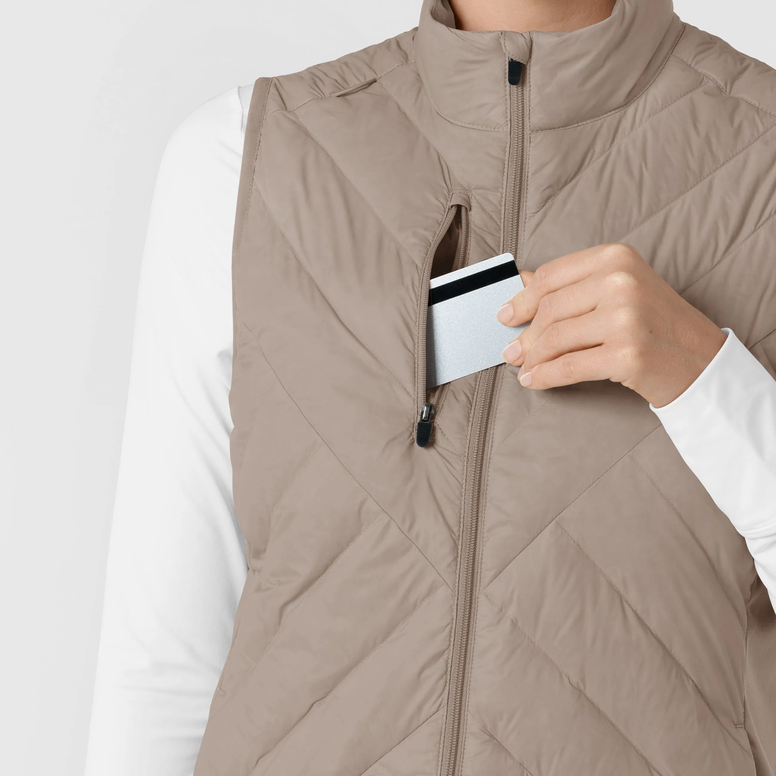 Women's Quilted Scrub Vest - Haze