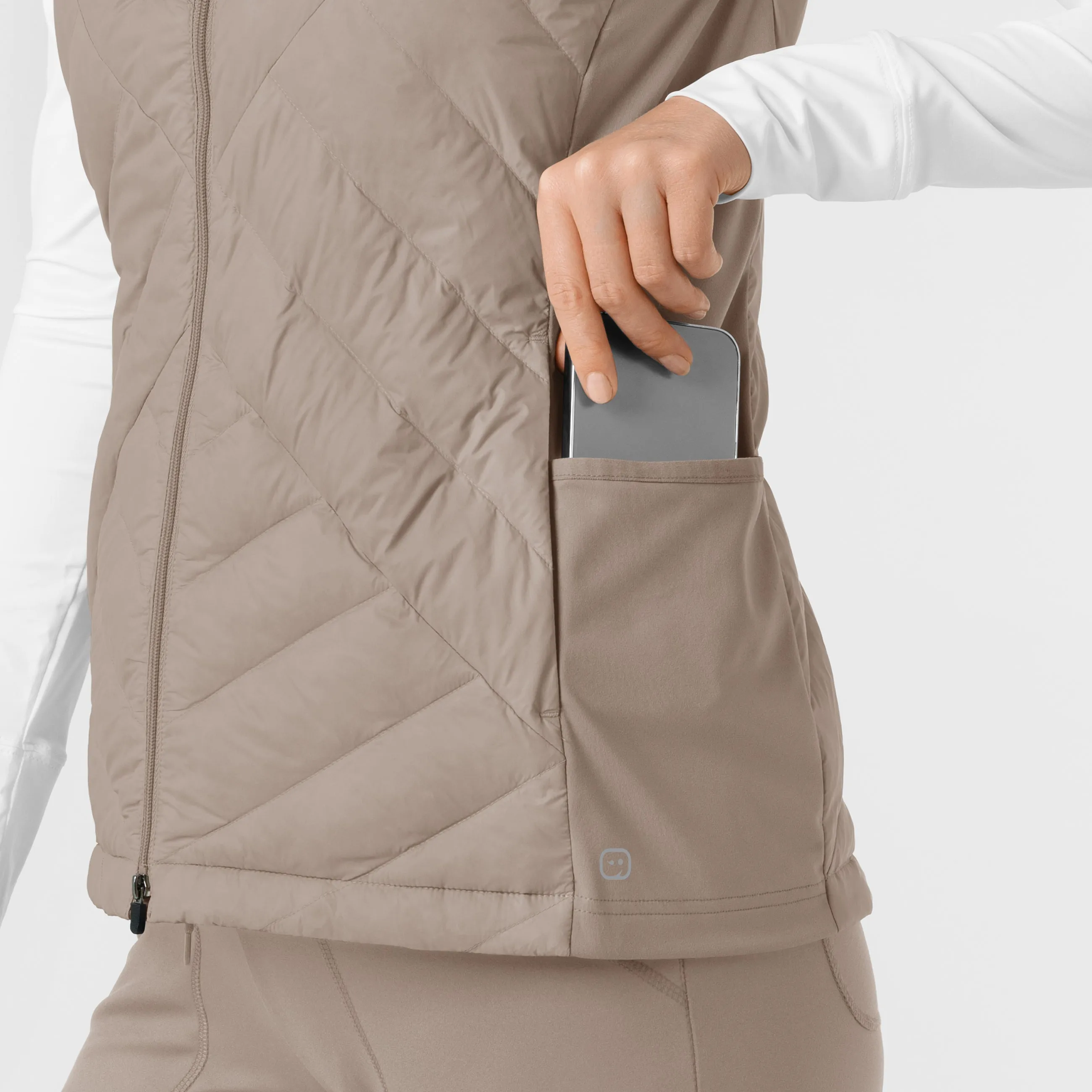 Women's Quilted Scrub Vest - Haze